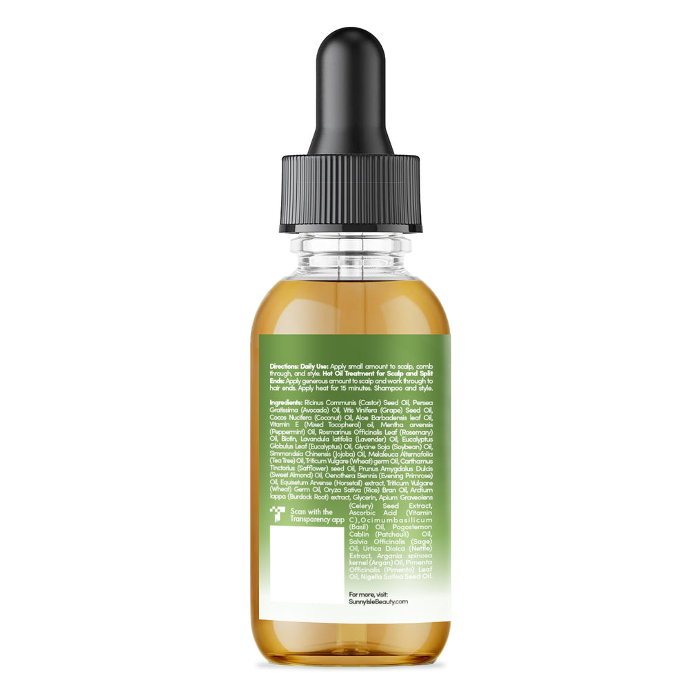 Sunny Isle Rosemary Mint Hair and Strong Roots LITE Oil 2oz